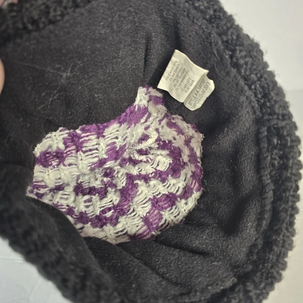 Marmot Women's Chevron Knit Beanie - Purple, White, and Black One Size